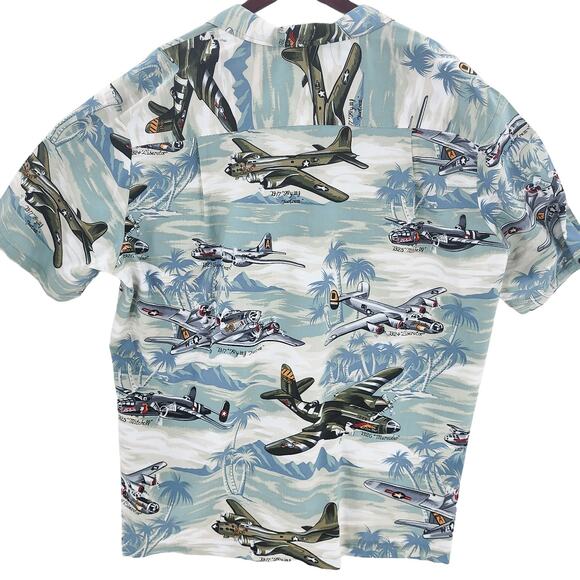 Kalaheo Hawaiian Shirt 2XL Size Men's Button Up Military Planes Liberator - Picture 2 of 14